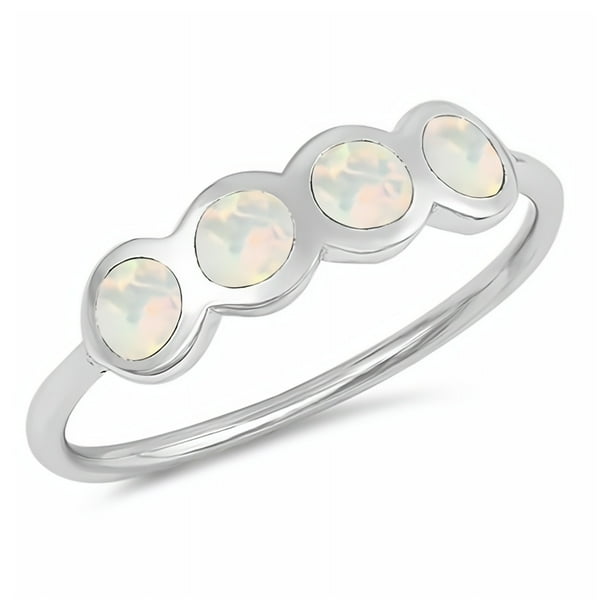 Jewelry Gift for Women Glitzs Jewels 925 Sterling Silver Created Opal Ring Jewelry Gift for Women Glitzs Jewels 925 Sterling Silver Created Opal Ring